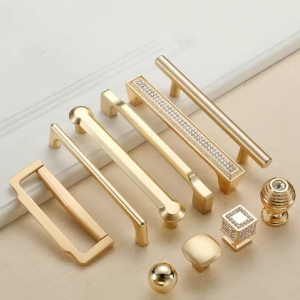 Zinc Alloy Pearl Gold Cabinet Knobs Kitchen Door Pull Drawer Cupboard Door Cabinet Handles for Furniture Hardware